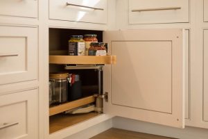 Organization and storage under cabinet swing out lazy susan