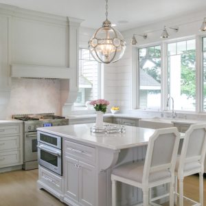 Lake House kitchen cabinetry white gray finish
