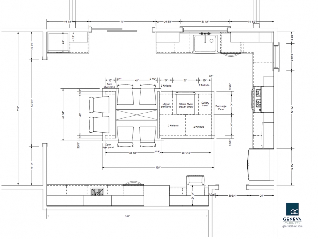Geneva Cabinet Company floorplan layout and dimensions - Geneva Cabinet ...