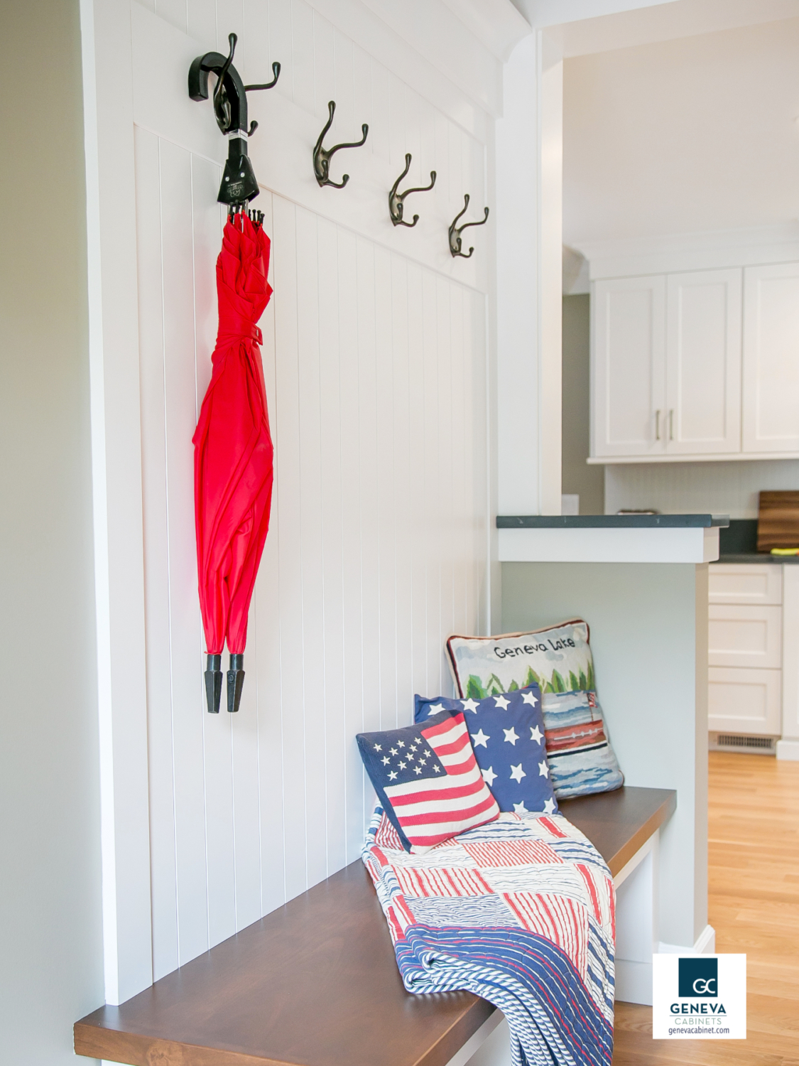 Before and After Kitchen Remodel landing zone mud room