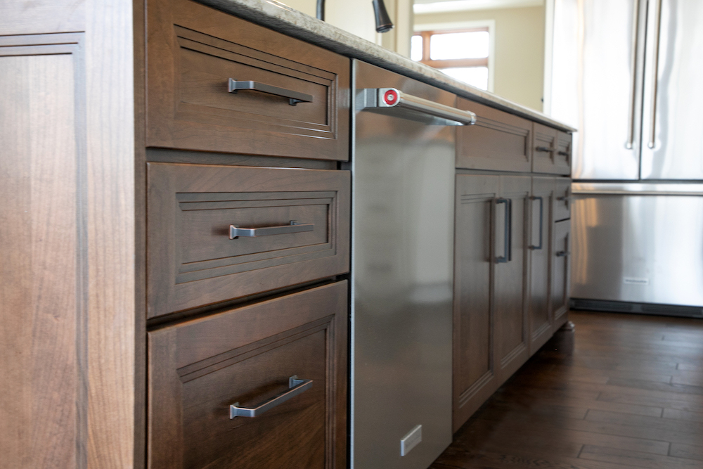 kitchen cabinets with drawers below counter