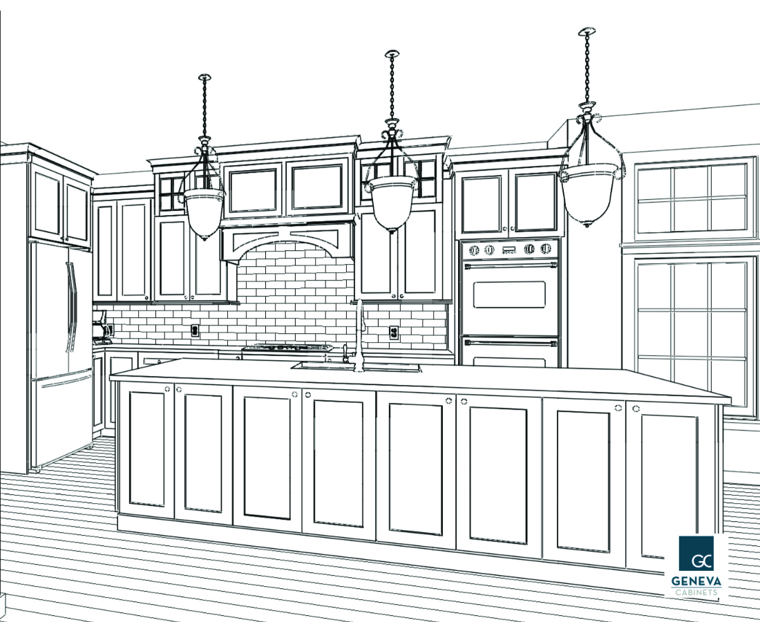 kitchen cabinet plan perspective drawing