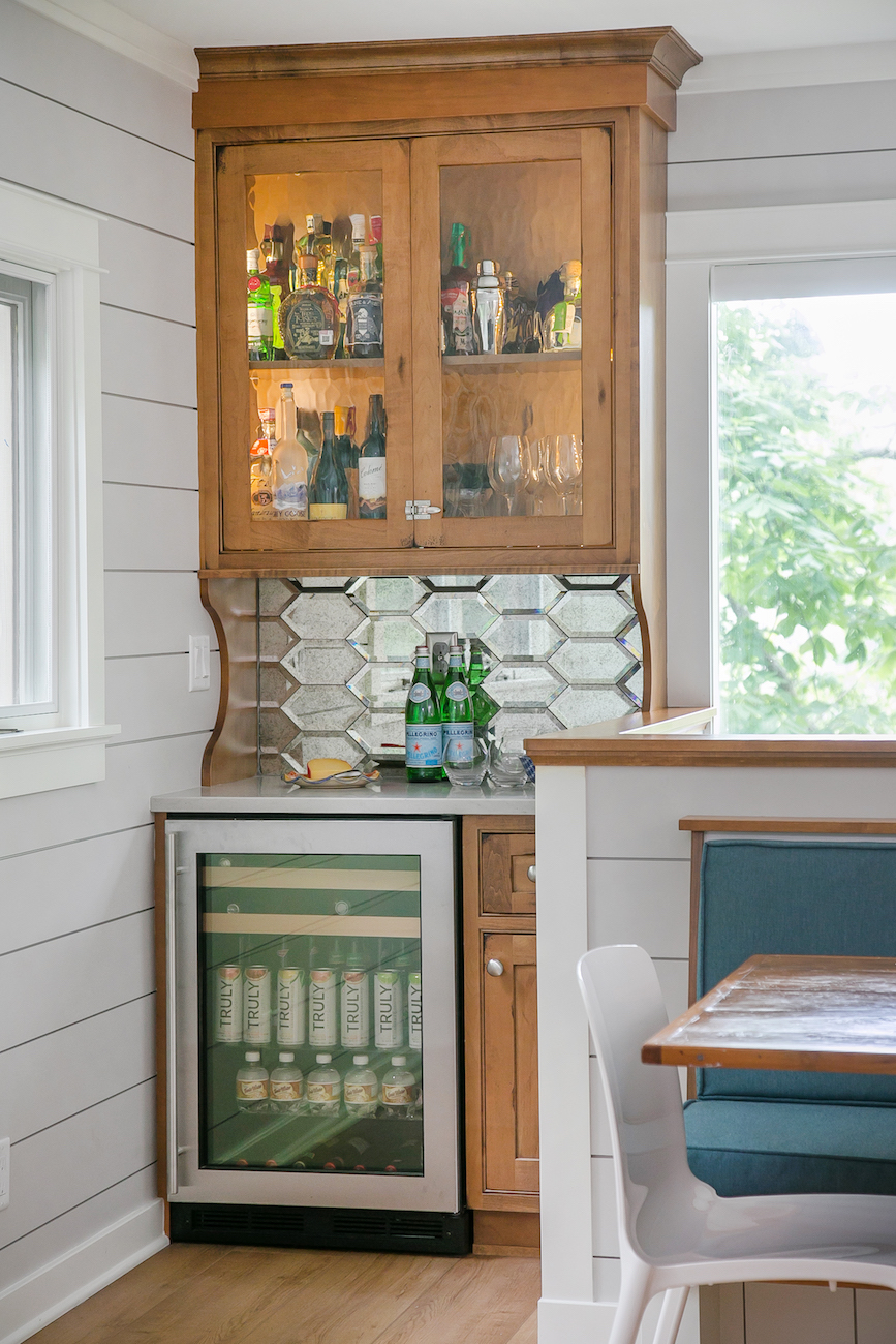 mirrored bar backsplash