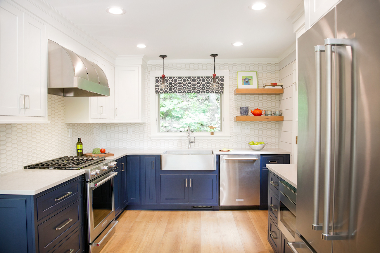 shapely tile backsplash