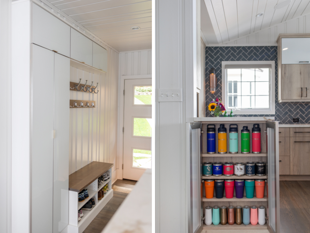 Control Mudroom Clutter by expanding your space with mudroom cabinetry to clear everyday clutter