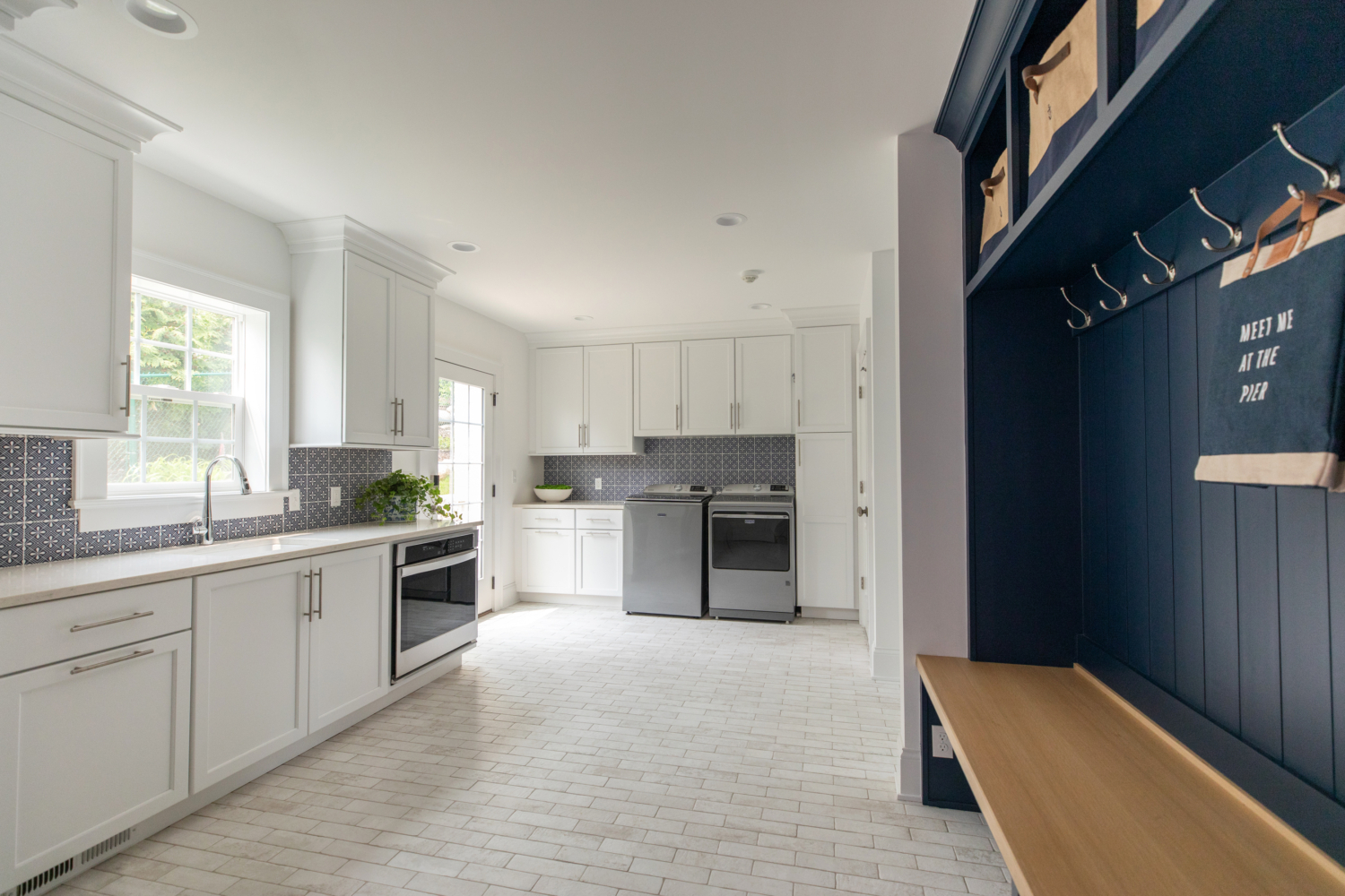 Control Mudroom Clutter by combining with laundry room