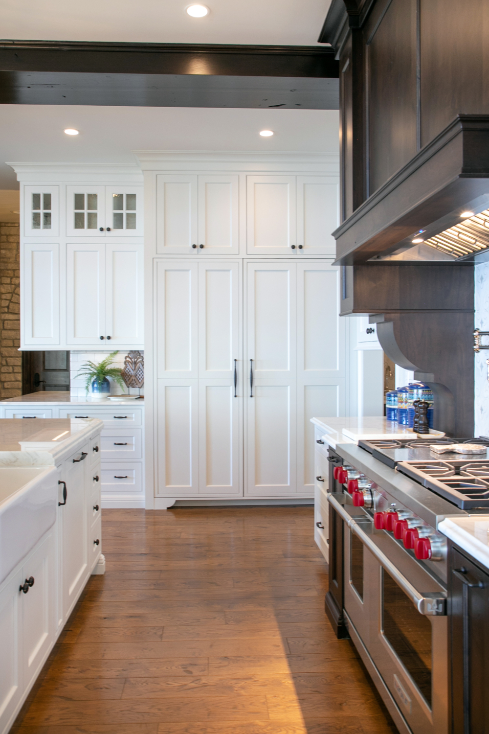 appliance panels in contrast finish as part of kitchen design