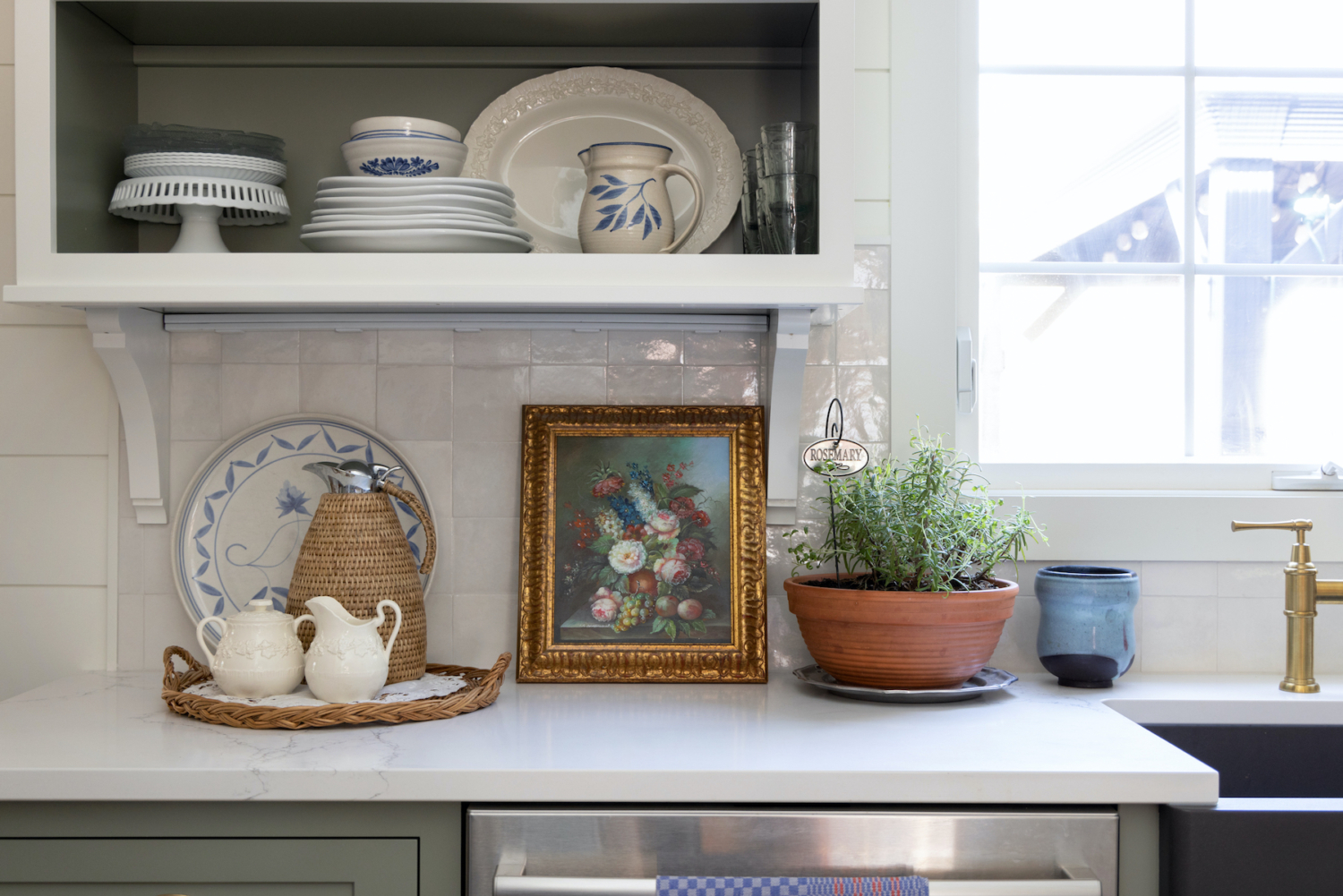artful display in a remodeled kitchen