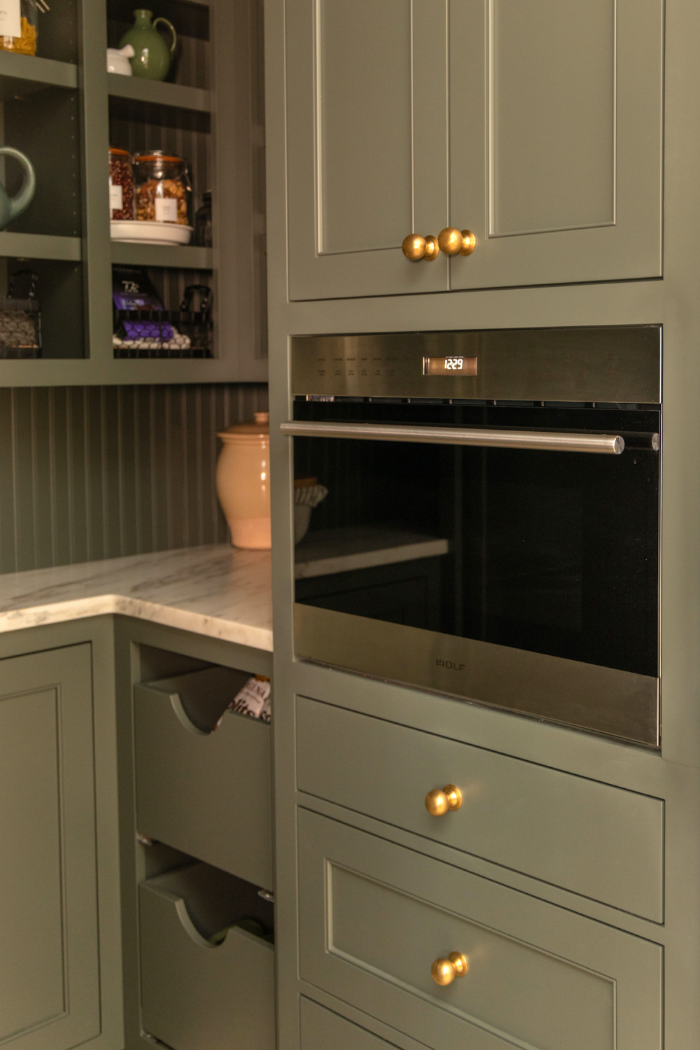 pantry design with speed oven