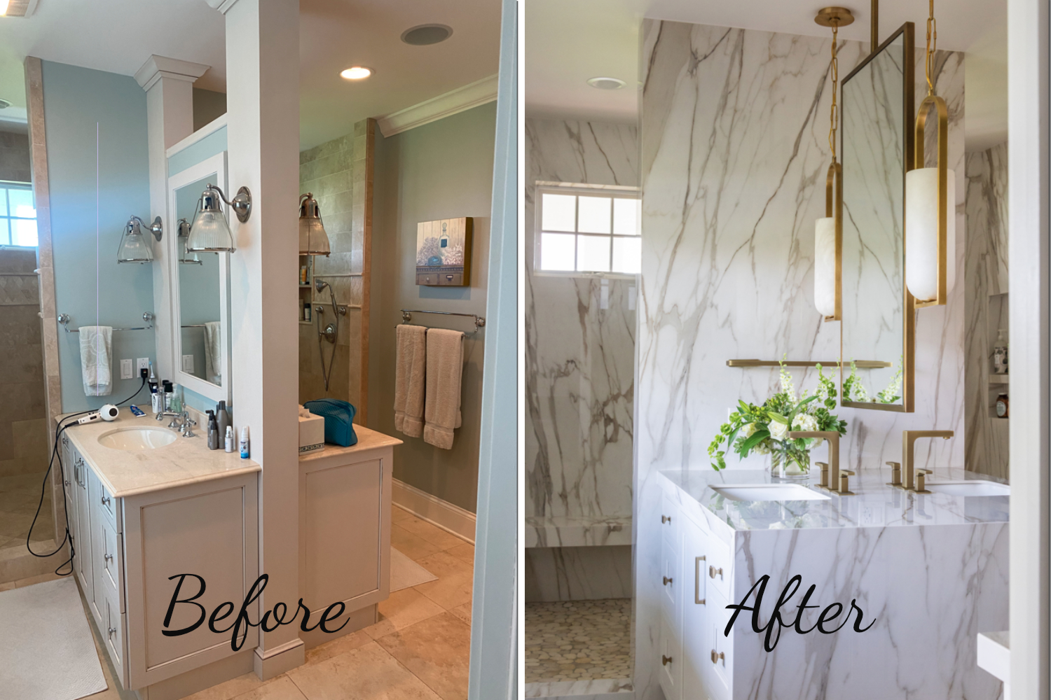 Before and After Vanity remodel