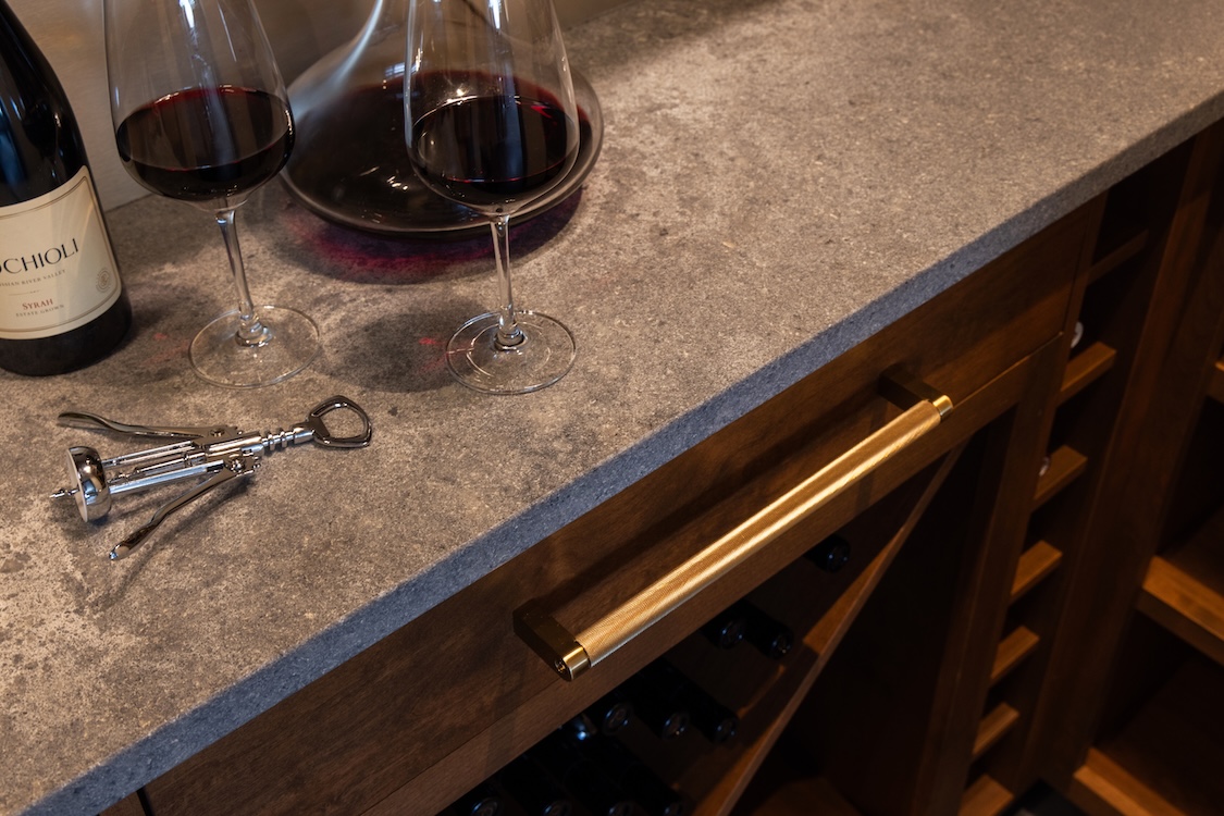 wine room counter top concrete